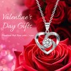SKTJDL Valentines Forever Rose Gifts with Heart of Diamonds Necklace,Gifts