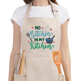 Fairy's Gift Funny Cooking Aprons for Women, Embroidered Womens Apron, Cute Kitchen Apron for Cooking Baking - Mothers Day, Birthday Cooking Gifts for Women Mom Wife Grandma Girlfriend Baker Chef