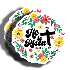 He is Risen Magnets - Bible Verse Magnets - Christian Decoration - Inspirational Magnets for Home - Easter Refrigerator Magnets - 2 Pack - 5" On Longest Side - Made in USA - PLDFMAG3979