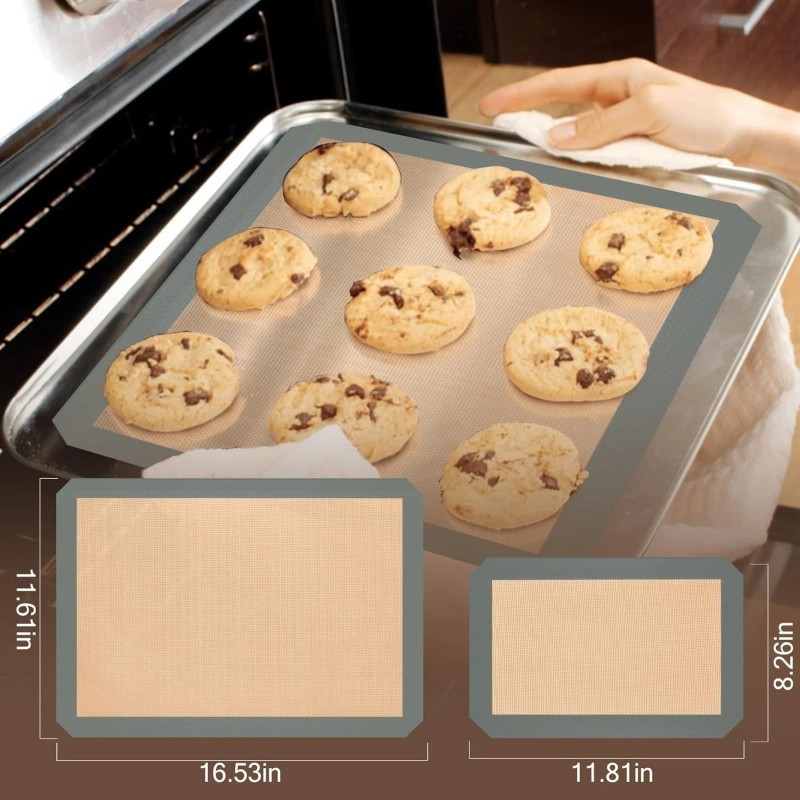 Koolstuffs Silicone Baking Mat, 3 Pack Reusable Baking Mat, Non-Stick,