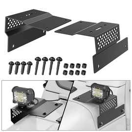 Nilight 2PCS Cowl Pillar Windshield Mounting Brackets for Offroad LED Light Pod Work Light for 2018 2019 2020 2021 2022 2023 Wrangler JL JLU Gladiator JT