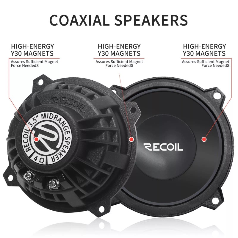 Speakers Recoil RMS35 Premium 3.5-inch (90mm) Component Midrange Speaker