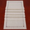 Grelucgo Handmade Hemstitched Polyester Rectangle Table Runners,Beige 14x72 inch