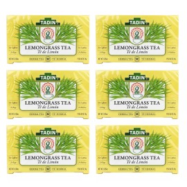 Tadin Lemongrass Tea - Té De Limon, Made in USA, 24 bags (6 BOXES)  Exp 8/2026