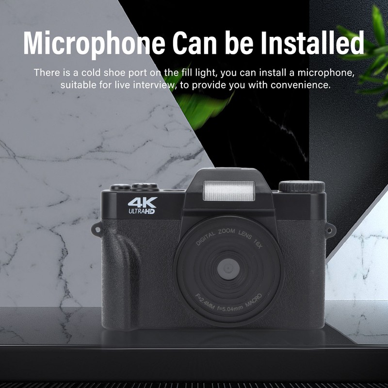 Digital Camera with Microphone Fill Light 1500mAh 3 In 16x