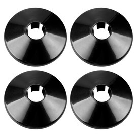 4Pcs Radiator Pipe Covers, GLADFRESIT 15mm Plastic Black Pipe Collars Pipe Cover Plate for Wall Pipe Tube Decoration