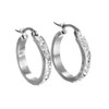 Aretes Arracadas Coquetas Acero Inoxidable Zirconias Blancas (Plateado)