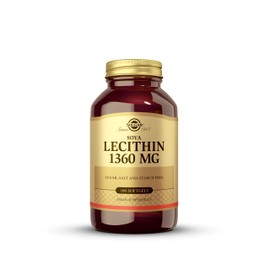 Solgar Soya Lecithin 1360 mg Softgels - Pack of 100 - Supports Cell Membrane Structure - Wheat,Gluten and Diary Free
