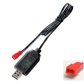Aliwisdom Universal RC Charger Cable with JST 2 Pin Connector Plug for 7.2V Ni-MH/Ni-CD (6S) Battery Pack, Compatible RC Car/Boat/Plane/Drone/Tank/Helicopters/Other Remote Control Toys