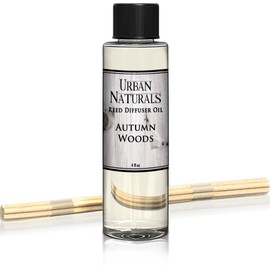 Urban Naturals Autumn Woods Scented Oil Reed Diffuser Refill | Includes a Free Set of Reed Sticks! 4 oz.