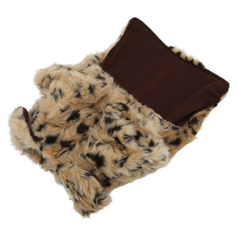 Pet Leopard Print Cloak Cute Retro Stylish Puppy Plush Jacket