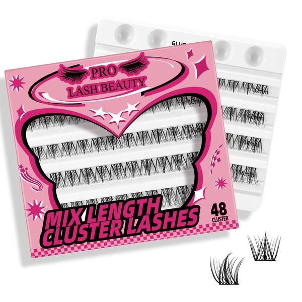 PRO Lash Clusters, 48 Pcs Individual Cluster Lashes DIY Lash