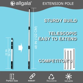 Allgala 18 Inch Painting Roller Kit Pro Grade 10 PC Set Paint Tray and Liner, Rollers and Frame, 4 FT Extension Pole