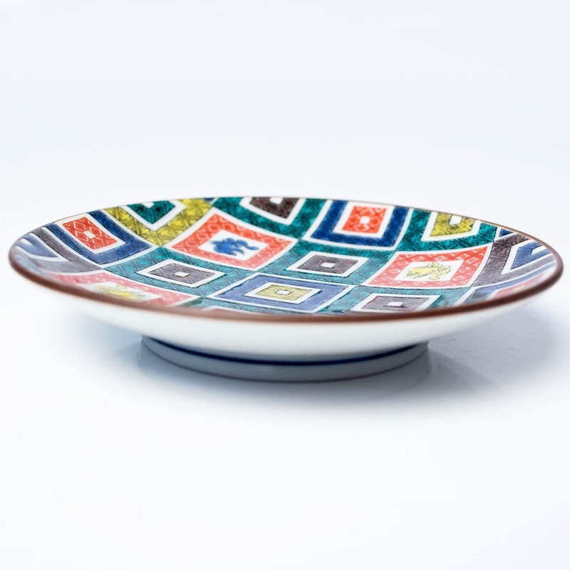 Stylish Kutani Ware Dish, Specialty, Bean Plate, Old Kutani Iroe