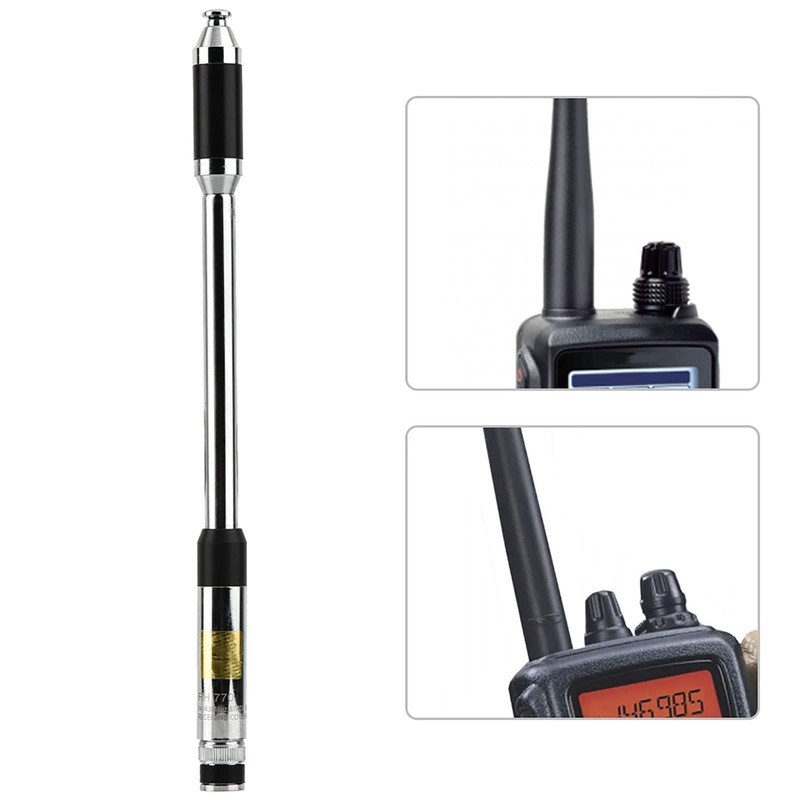 RH770 Dual Band BNC Antenna Extendable Antenna Stainless Steel Radio