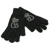 Black Ginger Diamante Encrusted Women's Cat Gloves. They are soft