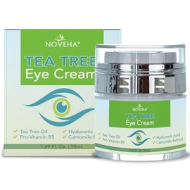 NOVEHA- Crema antiarrugas para ojos con aceite de árbol de té: crema para párpados para piel seca y con picazón, cicatrices | Crema hidratante para rostro