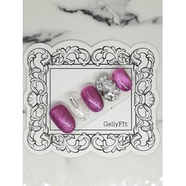 Bling Cherry Handmade Nail Tips - Long Almond / 블링체리 수제네일팁 - 롱아몬드