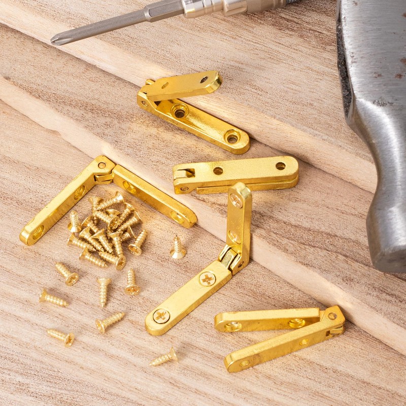 Joez Wonderful 12 Pcs 90 Degree Hinges, Wooden Box Hinge