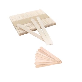 Mirhua (Wood Color) Hair Removal Wooden Spatula Disposable Total 100 Pieces Unisex 5.9 x 0.7 inches (15 x 1.8 cm) Wood Spatula Stick DIY Hair Removal Waste Hair Treatment