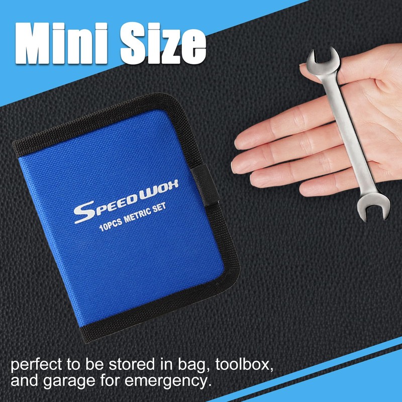 SPEEDWOX Mini Spanner Set Case, 10 Pockets, Tool Bag, Work
