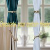 BEL AVENIR Jute Magnetic Curtain Tiebacks, Wood Bead Curtain Holdbacks