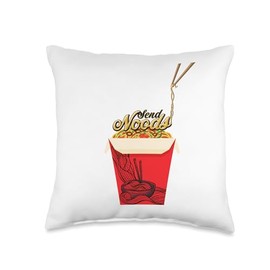 Send Noods - Funny Noodle Box Design Throw Pillow