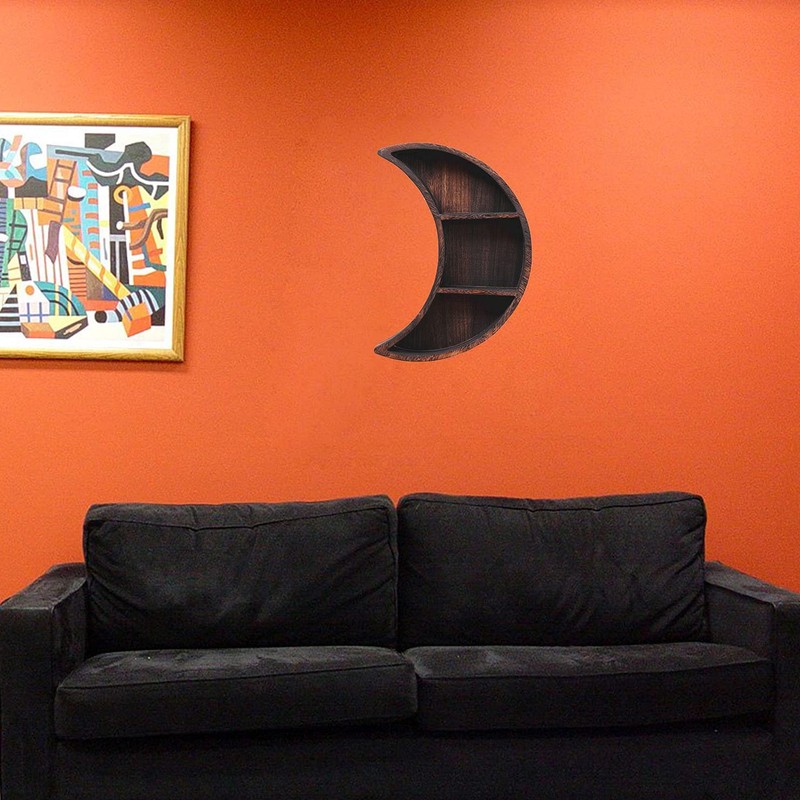 Moon Shelf Room Decor Wall Mounted Crescent Moon Shelf Wooden