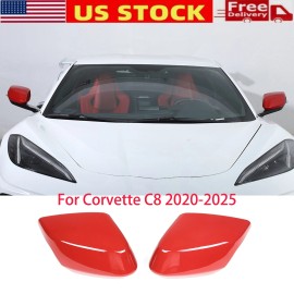 MODY Red ABS Car Exterior Side Mirror decorative Cover Caps For Corvette C8 2020-2025