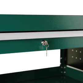 HFYee Rolling Tool Chest - 3 Tier Metal Cabinet Cart With Storage Drawer - Heavy Duty Utility Organizer for Mechanics & Garage, Green