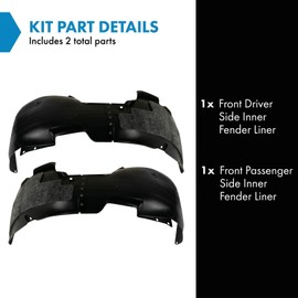 TRQ TRQ Front Inner Fender Liner Set Compatible with 2017-2018 Hyundai Elantra HY1248161 HY1249161