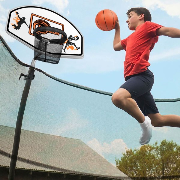 Trampoline Basketball Hoop with Mini Basketball Easy to Install Basketball