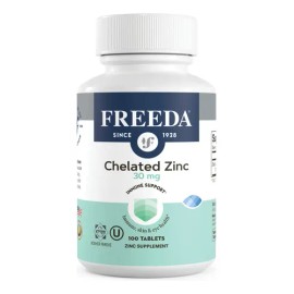 Freeda Zinc Quelado 30 Mg Tabletas 100 Ct Vegano