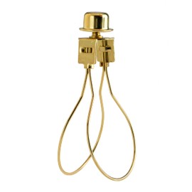 Creative Hobbies® Lamp Shade Light Bulb Clip Adapter Clip on with Shade Attaching Finial Top, Gold Color | 2 Pack