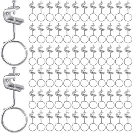 Hicarer 50 Set 1/4" x 20 Beam Clamp Steel Small C Clamps with Screws Metal Machine Threaded Bridle Rings Cable Ring Hangers for Pipe, Can Withstand 75 Lbs (2 Inch Bridle Rings)