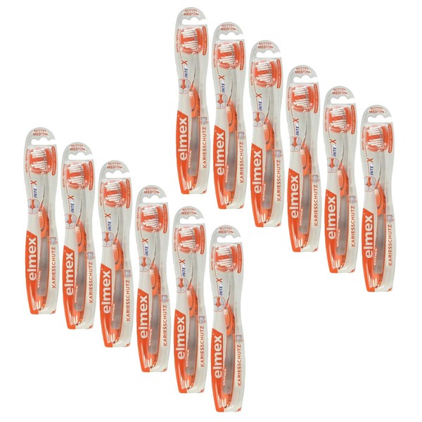 ELMEX Inter X Medium Toothbrushes Pack of 12
