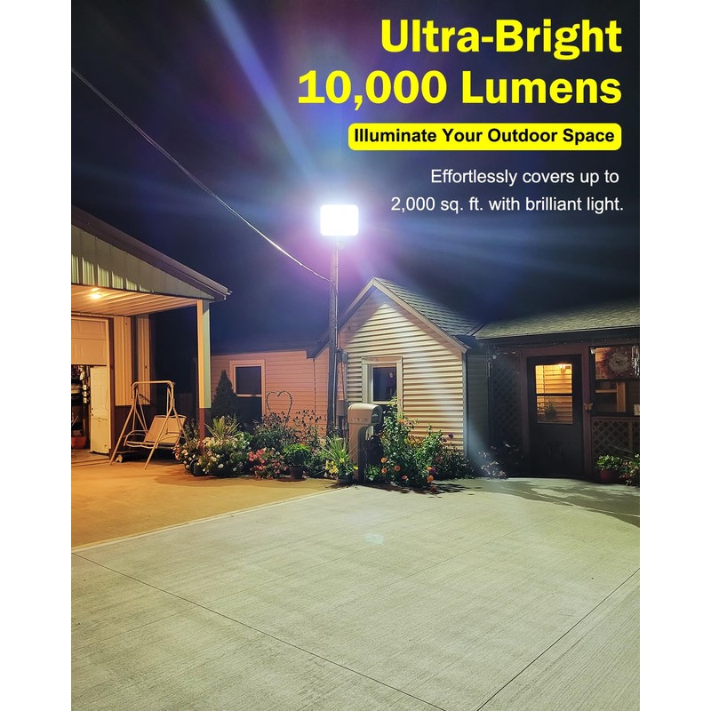 Engrepo Solar Light Outdoor, 10000LM Luces Solares Dusk to Dawn