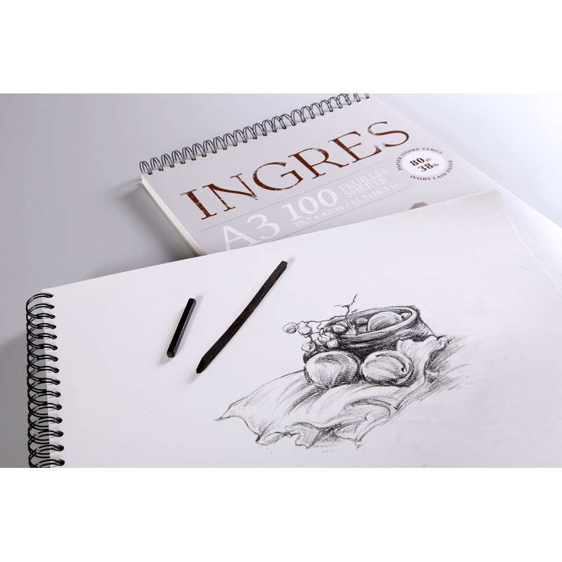Clairefontaine Ingres 96487C Drawing Pad Glued 25 Sheets 130 g