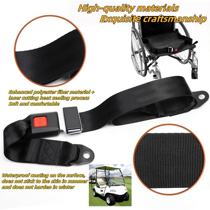 2 Pack Golf Cart Seat Belt Pads Set, 2-Point Universal
