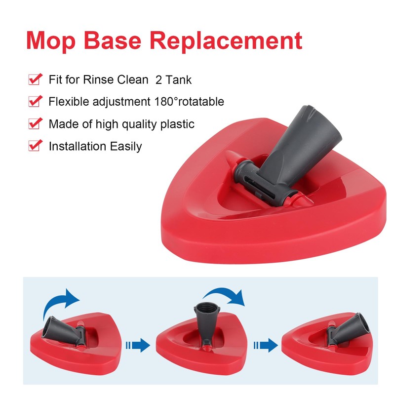 Red Spin Mop Head Base Compatible with Vileda RinseClean 2Tank