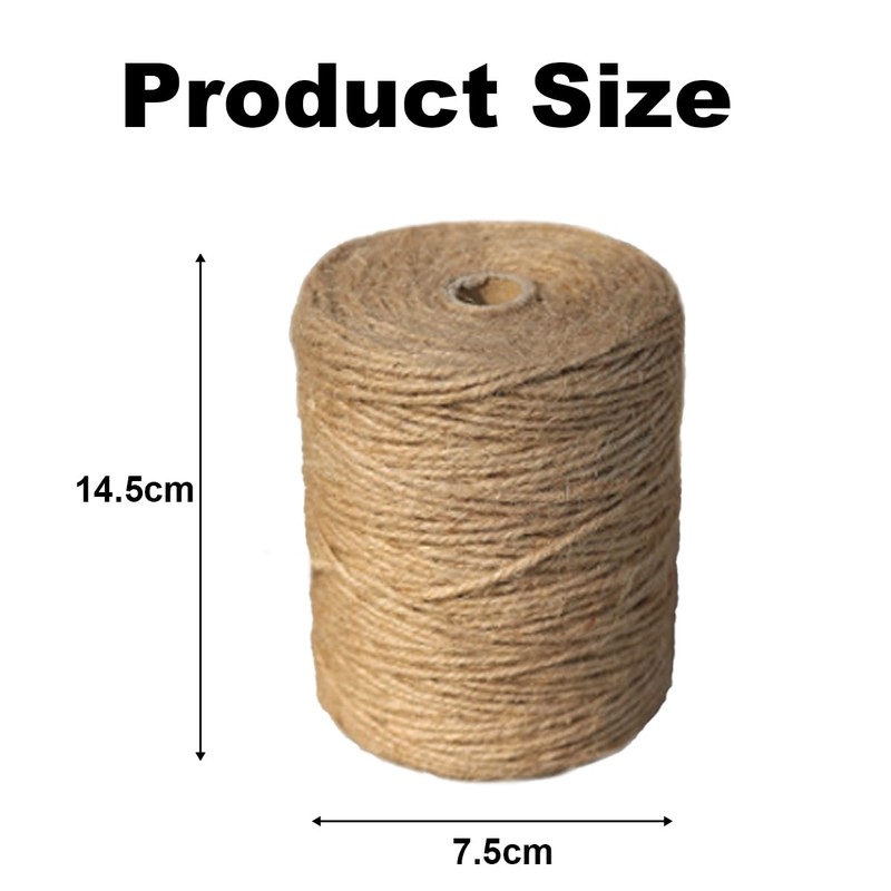 2 Pack Natural Jute Twine String, 2mm, 200 Metres, for