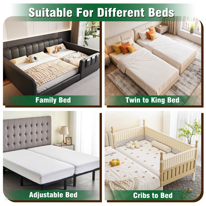 LVYSHOW Bed Bridge Twin Size to King Size, Twin to