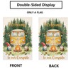 Welcome To Our Campsite Gnomes Camping Garden Flag Burlap 12x18