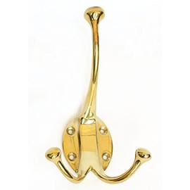 Castelion® Large Brass Double Victorian Hat and Coat Hook