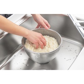 Yoshikawa SJ1383 Just Fit Round Colander (with Ring), 8.7 inches (22 cm)