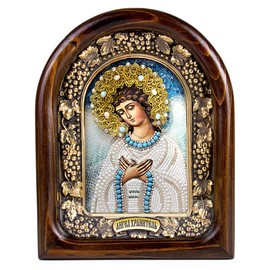 STP Goods Orthodox Icons, Christian Orthodox Icon, Handmade Icon, Lithography, Icons for Home, Christian Icons (Guardian Angel Beads Orthodox Icon)