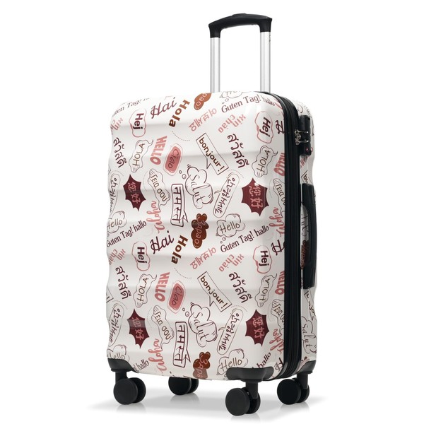 Merax 24 Inch Expandable Checked Luggage Lightweight Glossy Hardshell PC+ABS