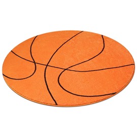 JOINSI Basketball Rug 31"x31" Round Bathroom Mat, Non Slip Bedroom Sports Carpets for Kids Boys Bedroom Living Room Playroom Decor (Basketball)