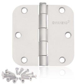 12 Pack Door Hinges, 3.5 x 3.5 Inch White Hinges for Wood 5/8'' Radius Corners Interior Hinges, 3 1/2 Inch Door Hinges for Residential Doors