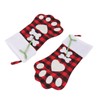 Christmas Stocking Dog Paw Shape Plaid Decorative Gift Bag Christmas